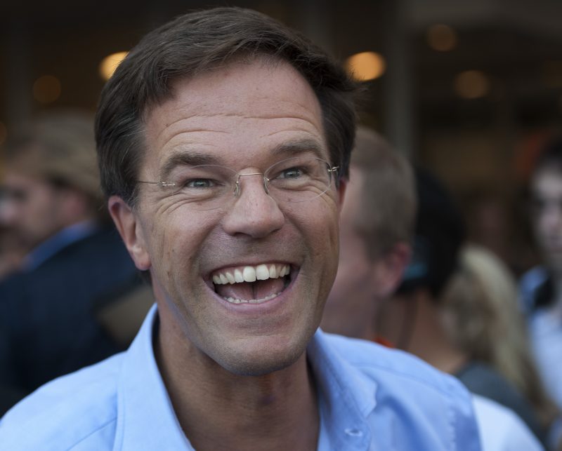 2012-09-08 14:27:03 DORDRECHT - Portret Mark Rutte, lijsttrekker van de VVD, tijdens de campagne in Dordrecht voor de Tweede Kamerverkiezingen van 12 september. ANP ROBERT VOS