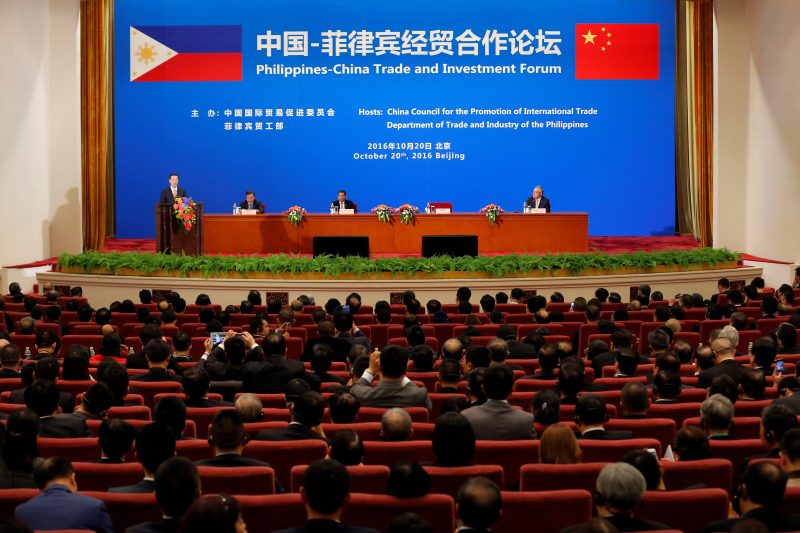Philippines Rodrigo Duterte China visit business investment Beijing speech
