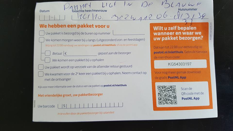 post nl pakketjes blauwe container