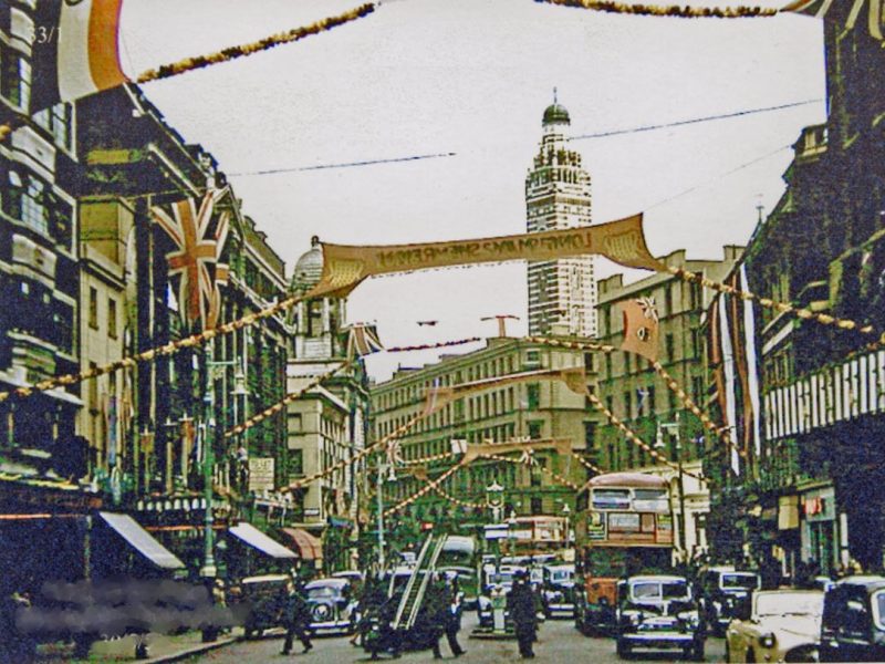London Victoria Street_just_before_the 1953 Coronation_geograph 3190170 by Ben Brooksbank
