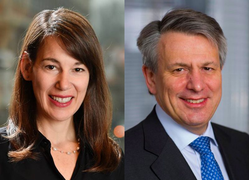 Jessica Uhl, de nieuwe CFO van Shell, en CEO Ben van Beurden van de energiereus.