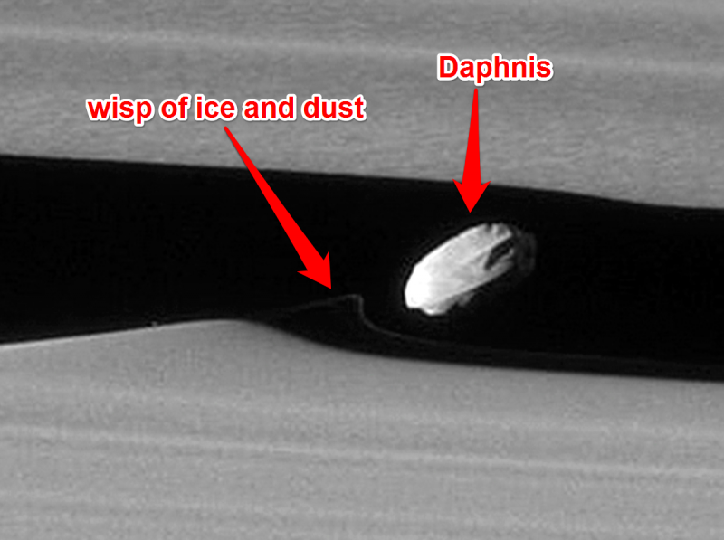 saturn rings daphnis small moon cassini nasa jpl caltech zoom labeled PIA21056