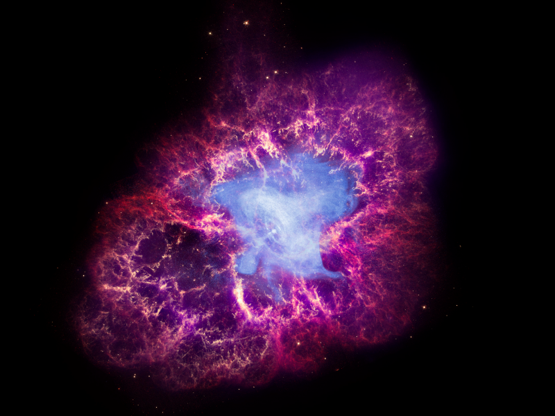crab nebula star death Spitzer telescope 