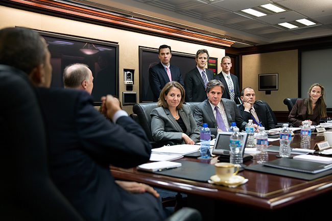 2013-04-02 00:00:00 epa03743404 A handout photograph made available by the White House on 13 June 2013 shows US President Barack Obama attending a meeting in the Situation Room of the White House, 02 April 2013. Seated, from left, are: National Security Advisor Tom Donilon; Lisa Monaco, Deputy National Security Advisor for Homeland Security and Counterterrorism; Tony Blinken, Deputy National Security Advisor; Ben Rhodes, Deputy National Security Advisor for Strategic Communications; and Avril Haines, Deputy Counsel to the President. Standing, from left, are: Brett Holmgren, NSS Director for Counterterrorism; Chris Fonzone, Special Assistant and Associate Counsel to the President; and Brad Smith, Deputy Legal Advisor. EPA/PETE SOUZA / THE WHITE HOUSE / HANDOUT This official White House photograph is being made available only for publication by news organizations and/or for personal use printing by the subject(s) of the photograph. The photograph may not be manipulated in any way and may not be used in commercial HANDOUT EDITORIAL USE ONLY/NO SALES