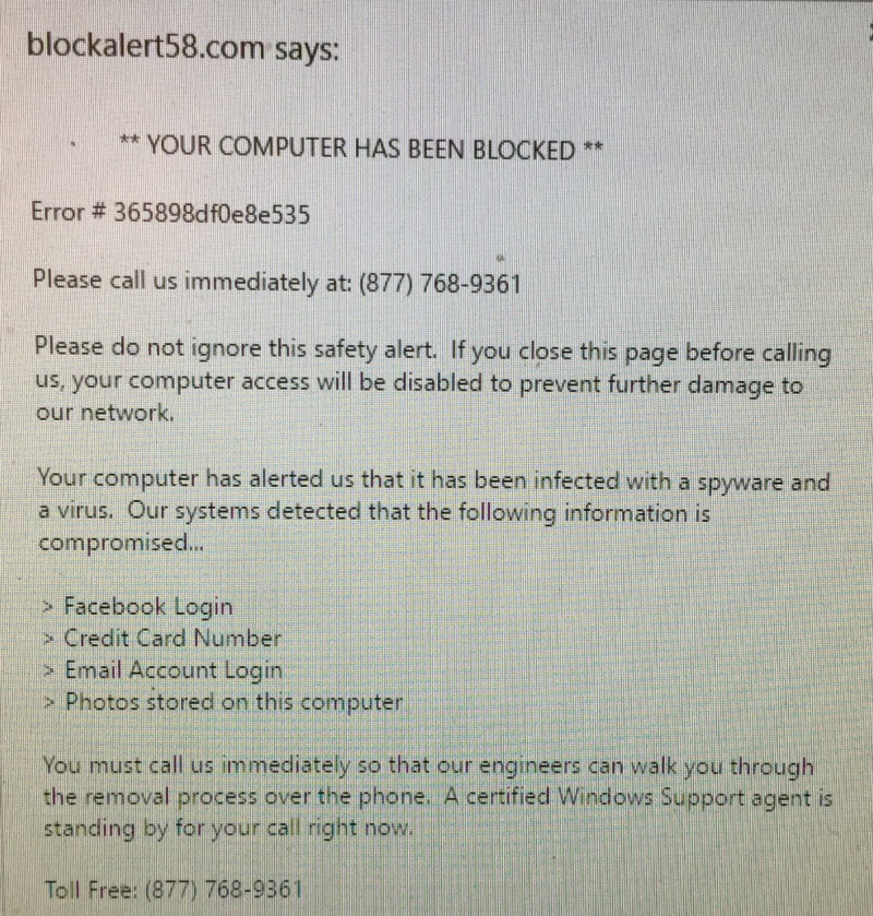 Microsoft Support Scam