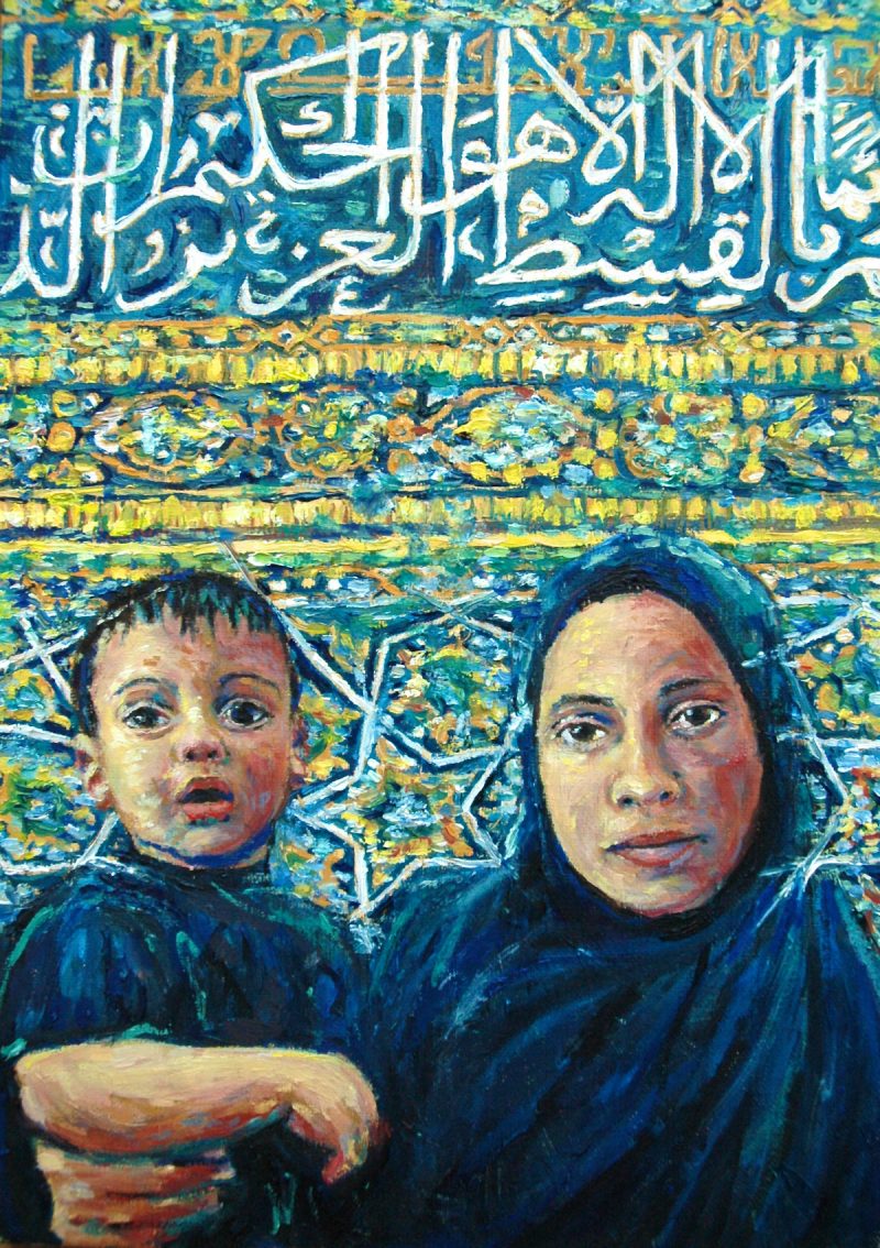 Refugee Sister and Brother Oil paint on canvas 2016