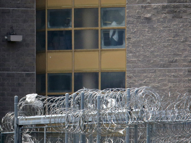 Inmates are seen at the Hudson County Correctional Center in Kearny, New Jersey.