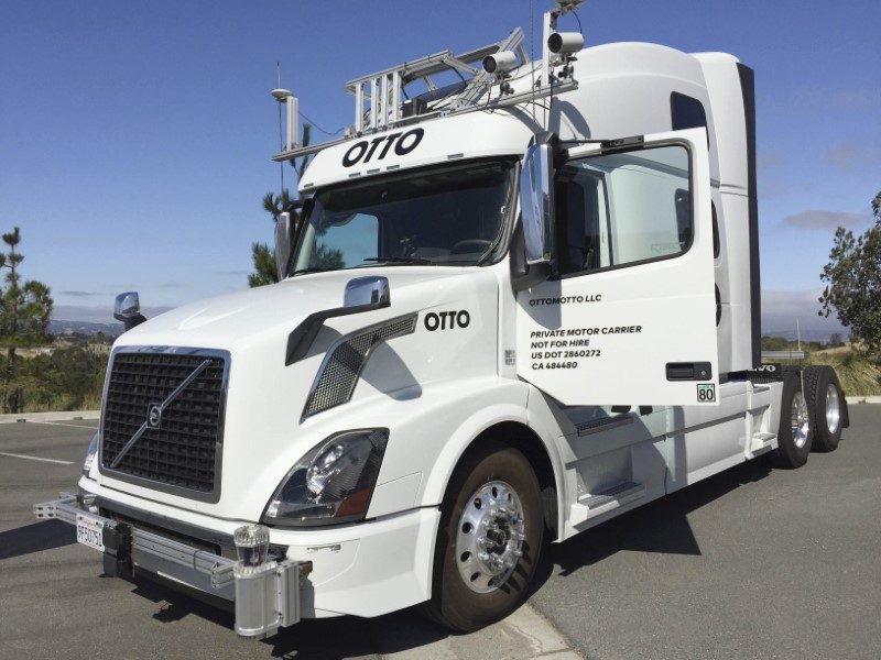 FILE PHOTO -- An Autonomous trucking start-up Otto vehicle is shown during an announcing event in Concord, California, U.S. August 4, 2016. REUTERS/Alexandria Sage/File Photo