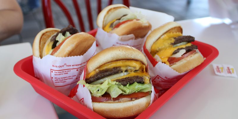 In-N-Out hamburgers double double fast food burger
