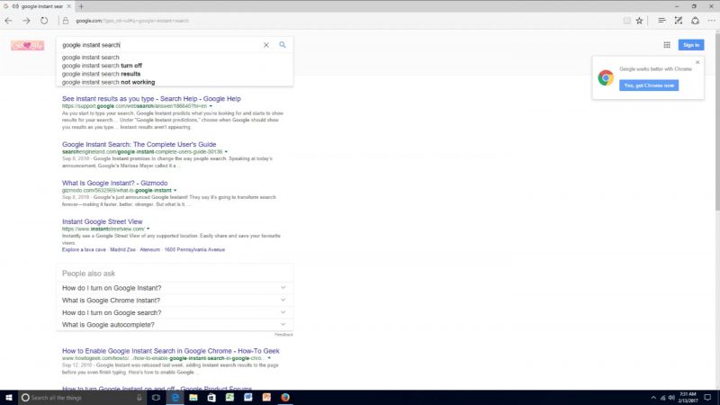 Google Instant Search