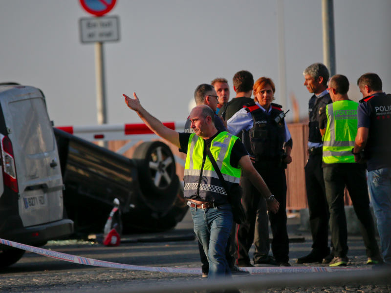 Cambrils car crash site Barcelona terror attack AP