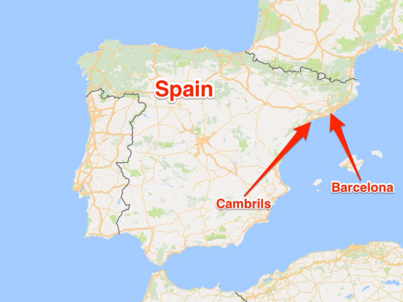 Barcelona Cambrils map terror attacks