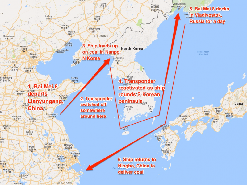 North Korea China Russia illicit trade route