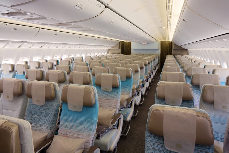 Economy Class cabin on Boeing 777 300ER
