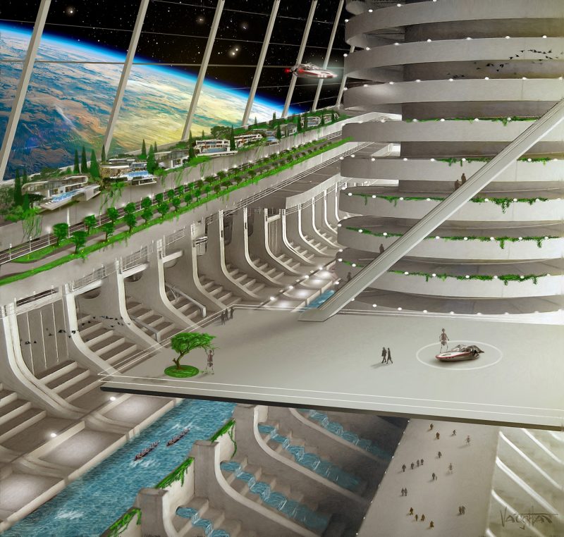 asgardia space nation colony inside illustration