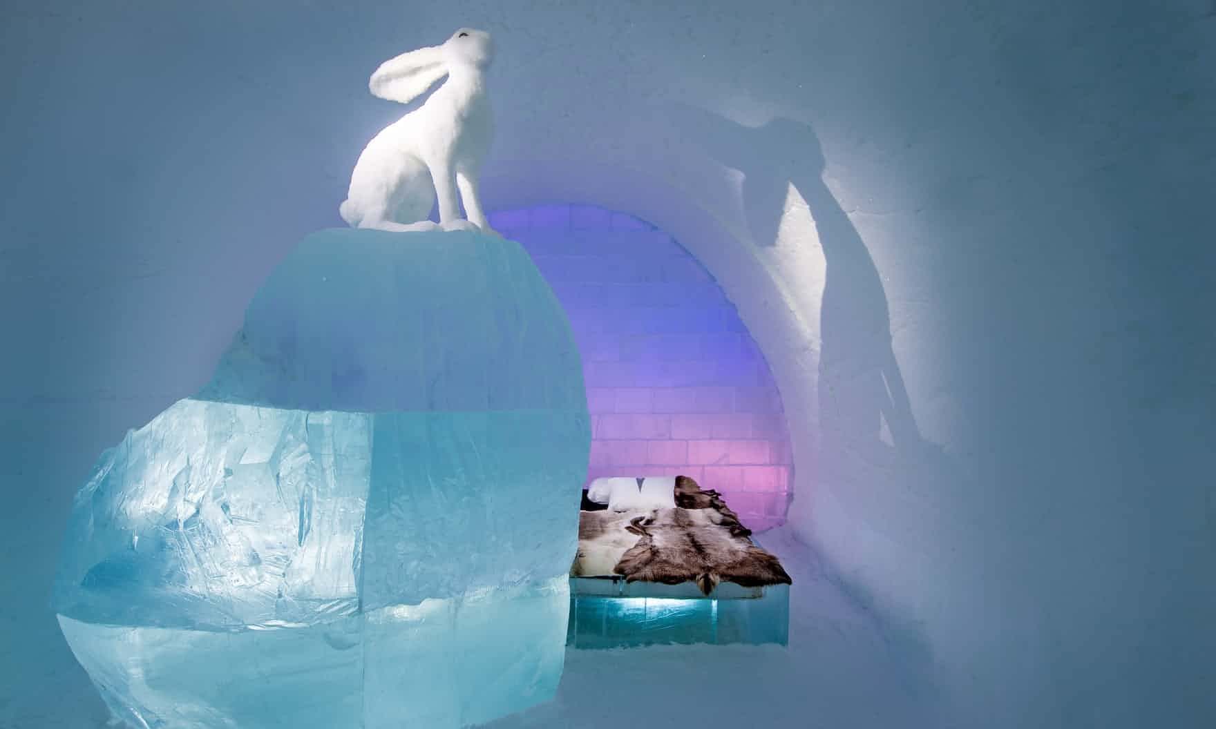 De Follow the White Rabbit-suite ontsproot uit het brein van AnnaSofia Mååg en Niklas Byman. Foto: Asaf Klinger/IceHotel