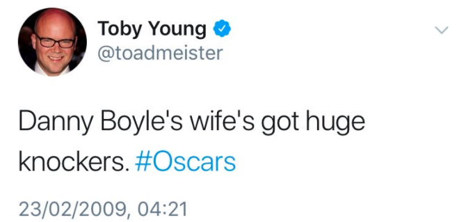 Toby Young tweet
