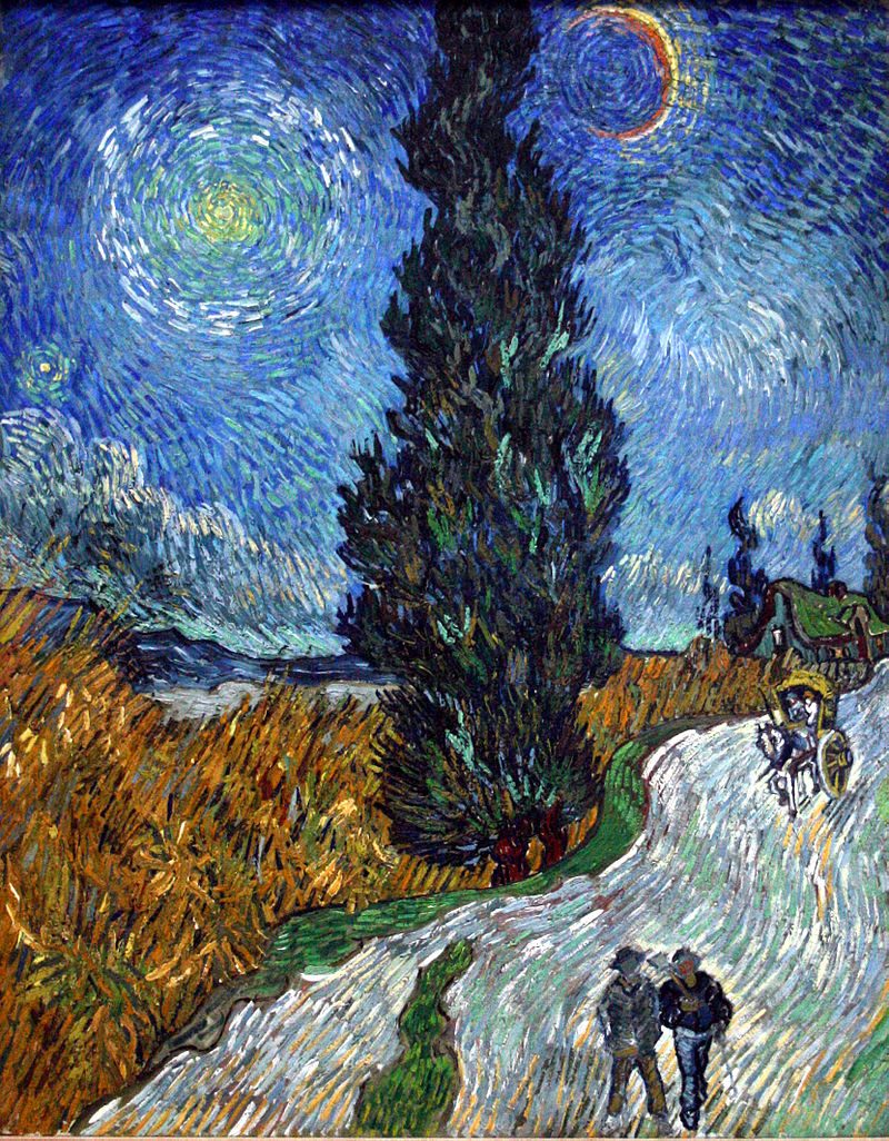 Road with Cypress and Star van gogh