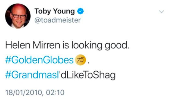 Toby Young tweet