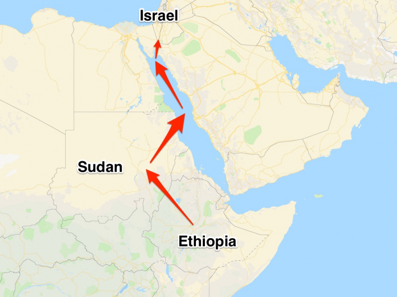 ethiopia israel route
