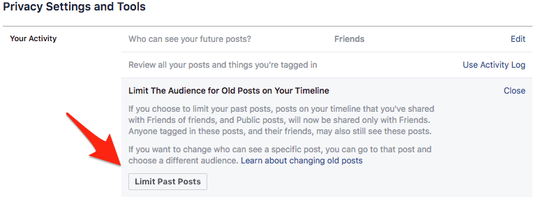 Limit past posts facebook