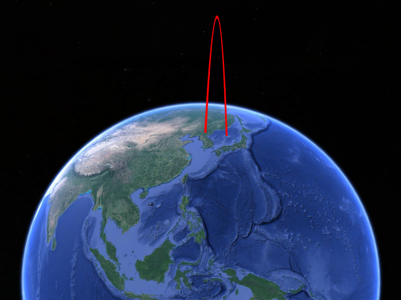 north korea icbm test missile trajectory earth space google earth business insider 4x3