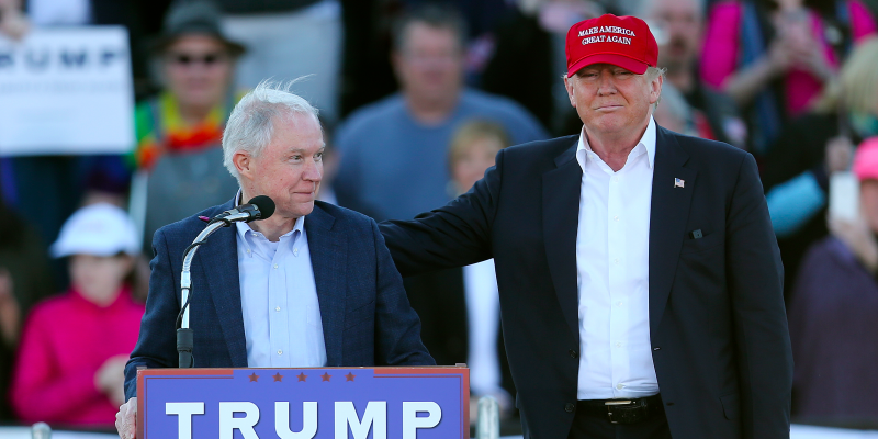 Jeff Sessions and Donald Trump