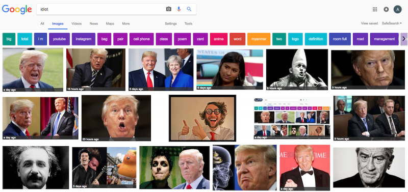 trump idiot google bomb 19 july 2018