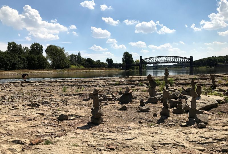 Elbe River Magdeburg Germany water level shortage drought