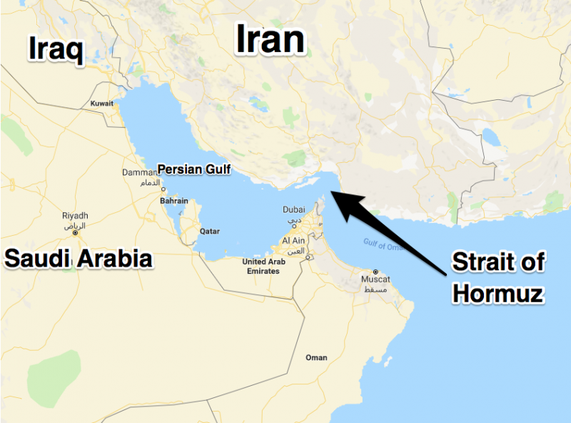 Strait of Hormuz Iran Iraq Saudi Arabia Persian Gulf