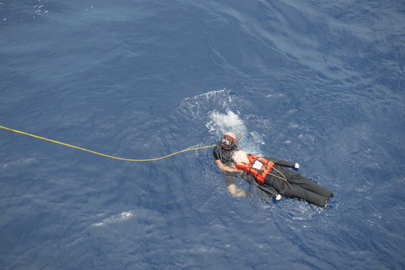 US Navy search and rescue man overboard