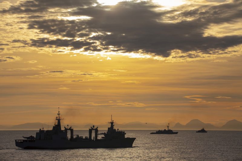 NATO navy warship Norwegian sea