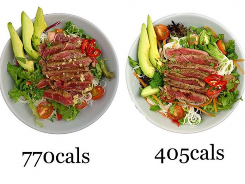 salad less calories