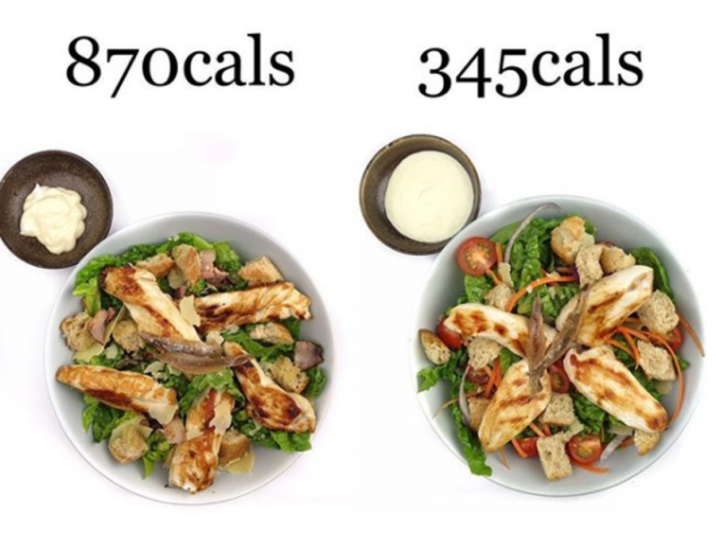 lower calorie ceasar salad