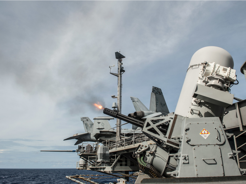Navy Ronald Reagan aircraft carrier air defense Phalanx CIWS