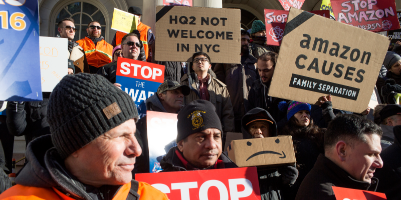 amazon cancels hq2 in new york city protest