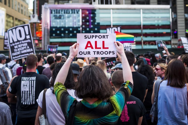 Transgender military ban protest