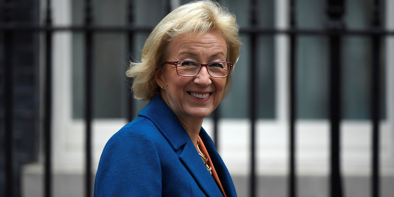 The Leader of the House of Commons, Andrea Leadsom, arrives in Downing Street in central London, Britain October 9, 2017.  REUTERS/Toby Melville - RC183201A980