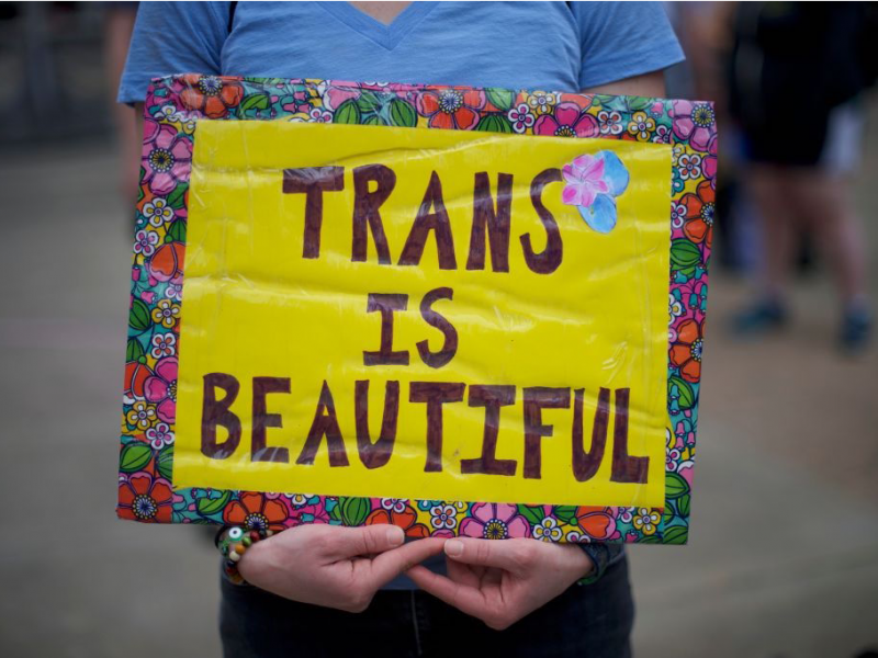 transgender protest sign