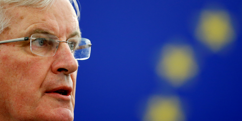 European Union's chief Brexit negotiator Michel Barnier delivers a speech during a debate on Brexit after the vote on British Prime Minister Theresa May's Brexit deal, at the European Parliament in Strasbourg, France, March 13, 2019. REUTERS/Vincent Kessler