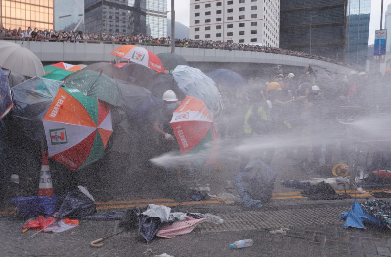 hong kong protesters umbrella extradition