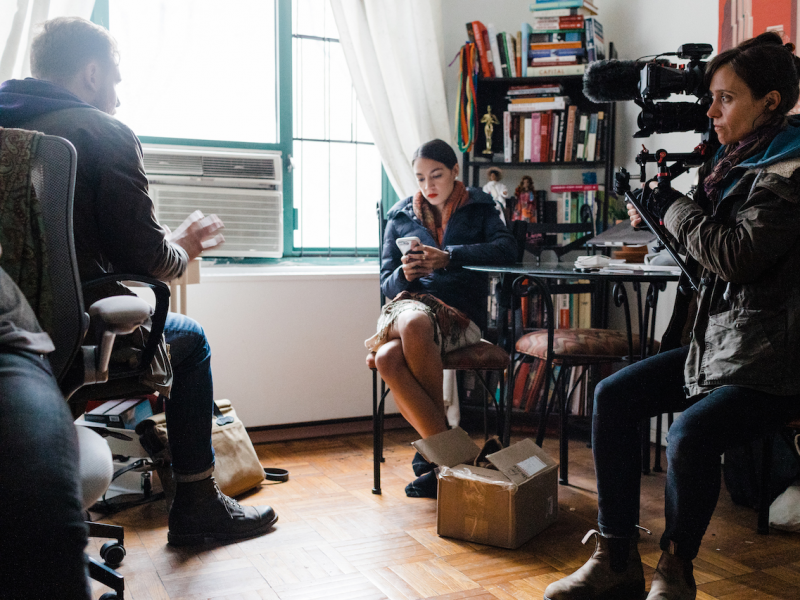 Documentarian Rachel Lears with Alexandria Ocasio-Cortez in her Bronx apartment.