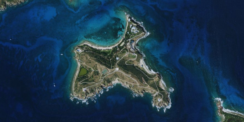 Aerial view of Little St. James Island