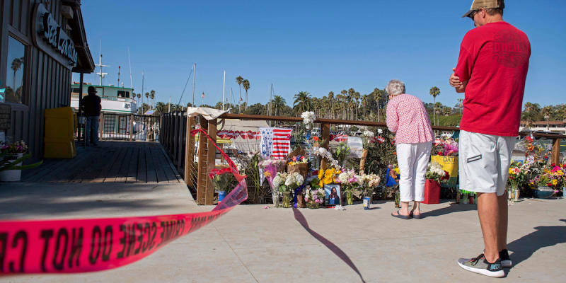 california boat fire crime scene memorial