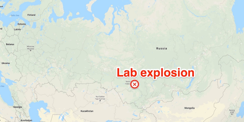 russia virus lab explosion map