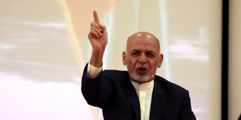 Afghanistan's President Ashraf Ghani speaks during an event with Afghan security forces in Kabul, Afghanistan September 9, 2019. REUTERS/Omar Sobhani