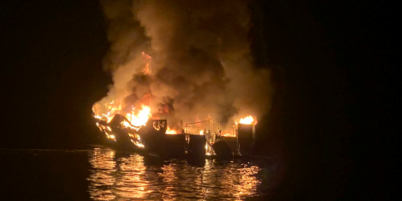 california boat fire