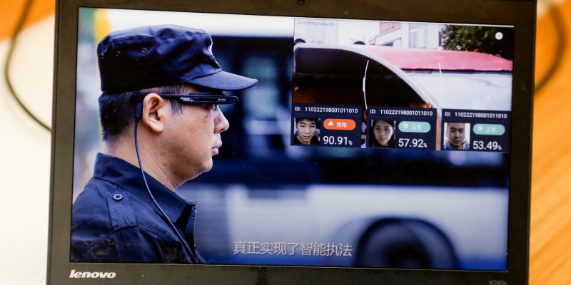 china facial recognition glasses