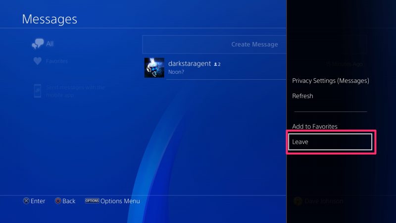 How to delete messages on PS4