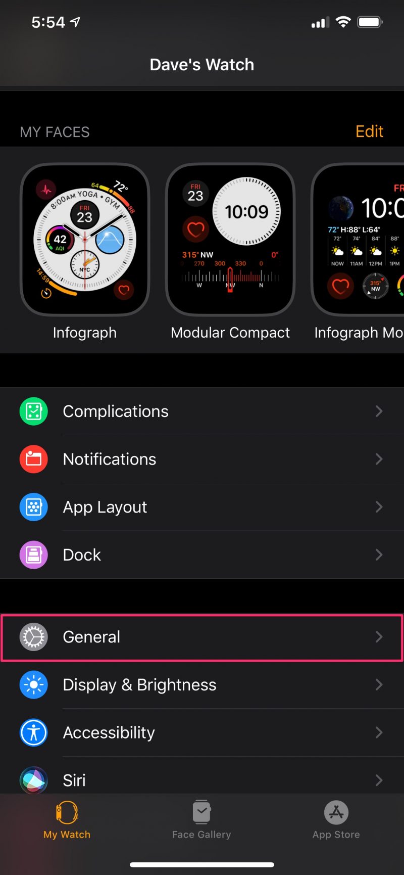 Apple Watch language settings
